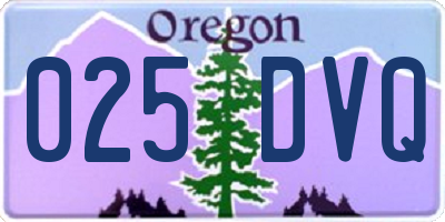 OR license plate 025DVQ