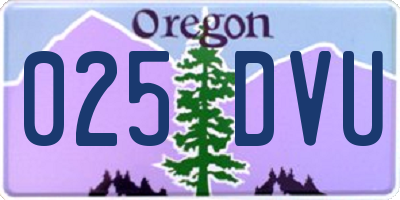 OR license plate 025DVU