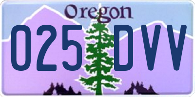 OR license plate 025DVV