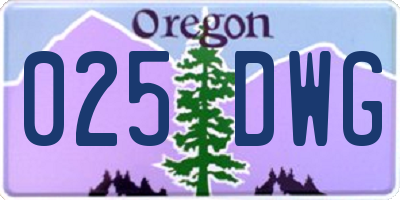 OR license plate 025DWG