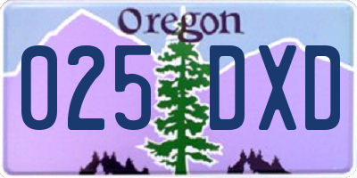 OR license plate 025DXD