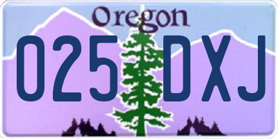 OR license plate 025DXJ
