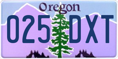 OR license plate 025DXT