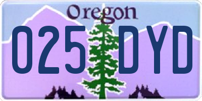 OR license plate 025DYD
