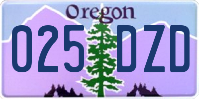 OR license plate 025DZD
