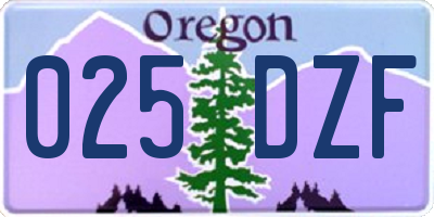 OR license plate 025DZF