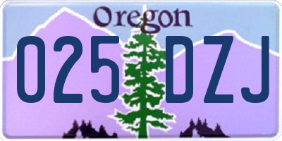 OR license plate 025DZJ
