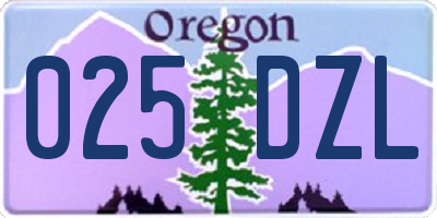 OR license plate 025DZL