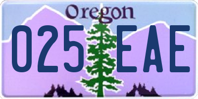 OR license plate 025EAE