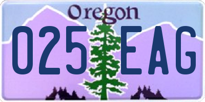 OR license plate 025EAG