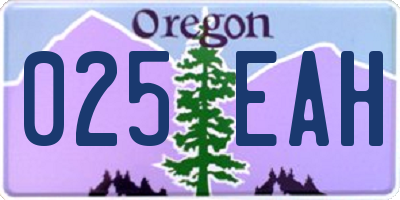 OR license plate 025EAH
