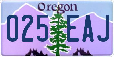OR license plate 025EAJ