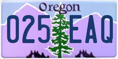 OR license plate 025EAQ