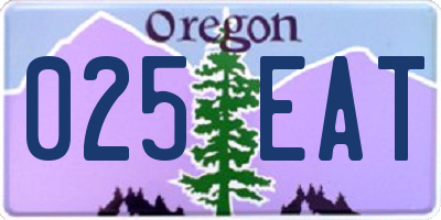 OR license plate 025EAT