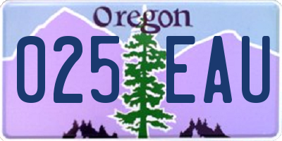 OR license plate 025EAU