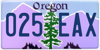 OR license plate 025EAX