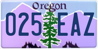 OR license plate 025EAZ