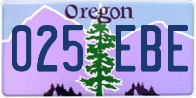 OR license plate 025EBE