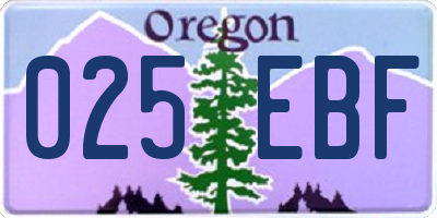 OR license plate 025EBF