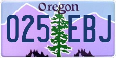 OR license plate 025EBJ