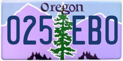 OR license plate 025EBO