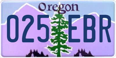 OR license plate 025EBR