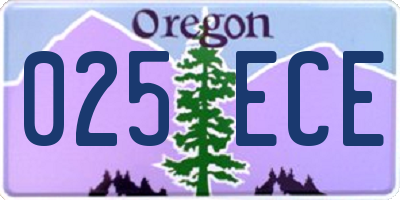 OR license plate 025ECE