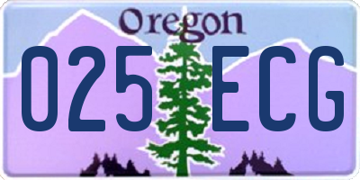 OR license plate 025ECG