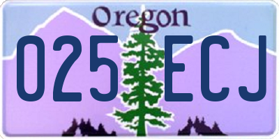 OR license plate 025ECJ