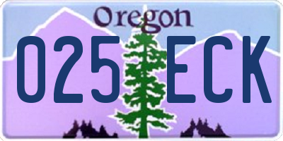OR license plate 025ECK