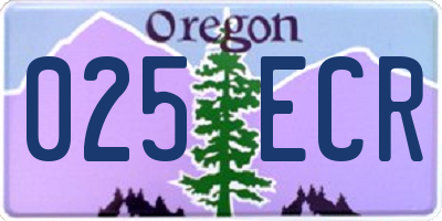 OR license plate 025ECR