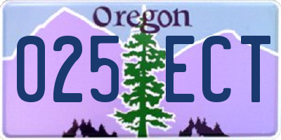 OR license plate 025ECT