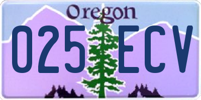 OR license plate 025ECV