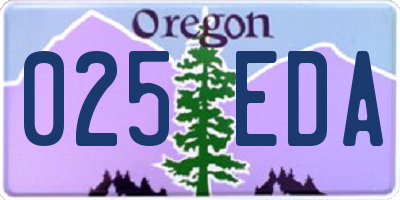 OR license plate 025EDA