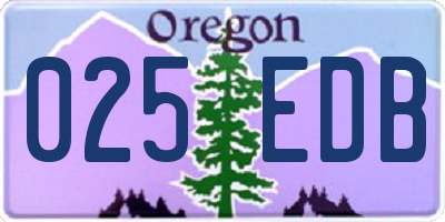 OR license plate 025EDB