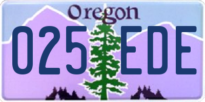 OR license plate 025EDE