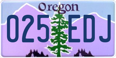 OR license plate 025EDJ