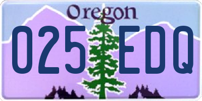 OR license plate 025EDQ
