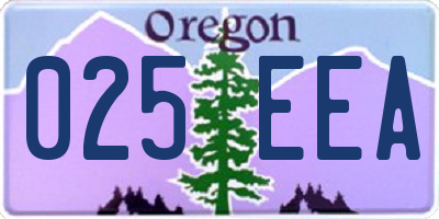 OR license plate 025EEA