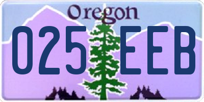 OR license plate 025EEB