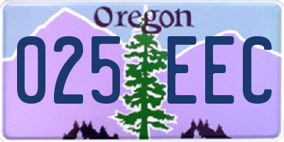 OR license plate 025EEC