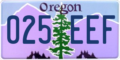 OR license plate 025EEF