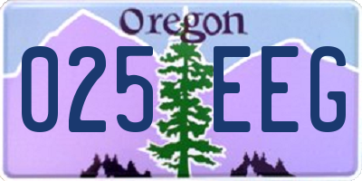 OR license plate 025EEG