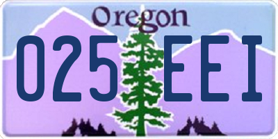 OR license plate 025EEI