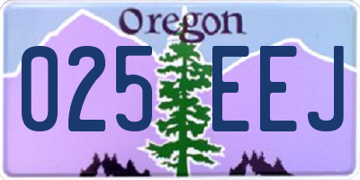 OR license plate 025EEJ
