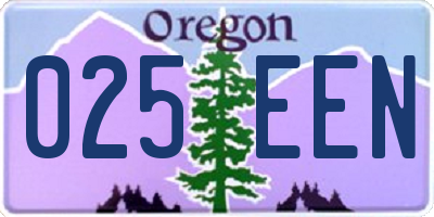 OR license plate 025EEN