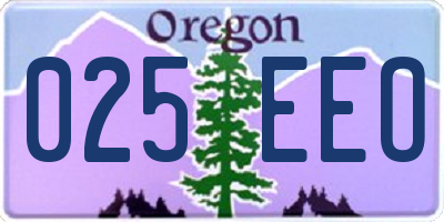 OR license plate 025EEO