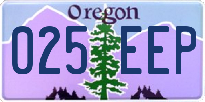 OR license plate 025EEP