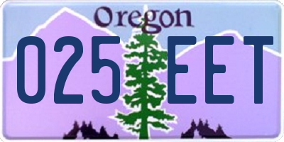 OR license plate 025EET