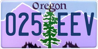 OR license plate 025EEV